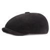 Corduroy Beret Female Octagonal Cap Youth Forward Cap Men's Newsboy Cap Painters Hats