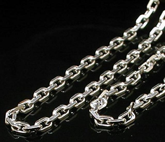 Товары 925 Серебряная цепочка Цепь Azuki 55 см Серебряное ожерелье Серебряная цепочка Якорная цепь Только 4 стороны Ожерелье Azuki Azuki Azuki Простой Крутой