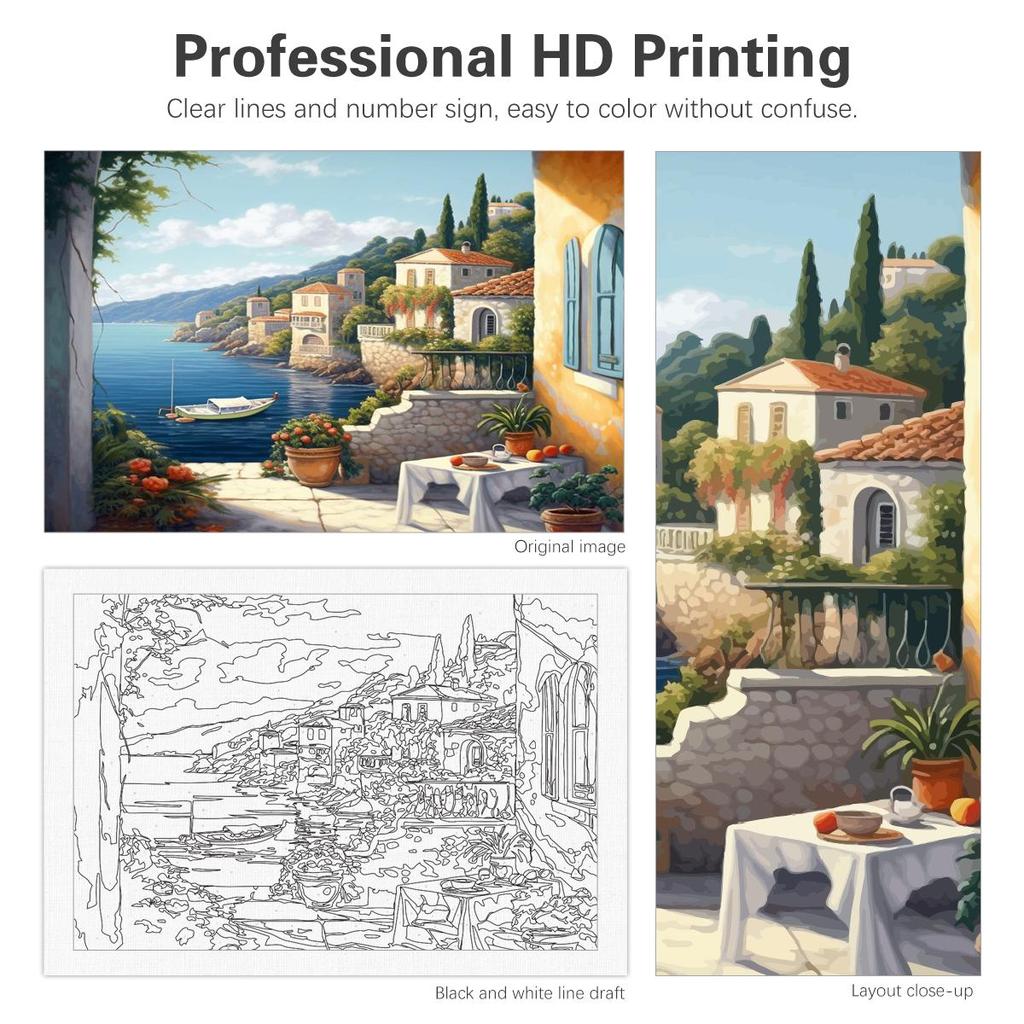 Рамка «сделай сам», набор для рисования по номерам для взрослых, раскраска по номерам «Гавань», пейзаж, настенная художественная картина, подарок «сделай сам» для домашнего декора, 40x50 см