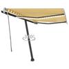 VidaXL Manual Retractable Awning with LED 300x250 Cm Yellow and White 3069703