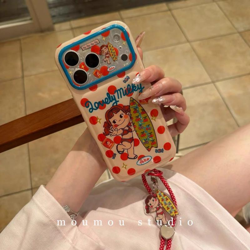 Древняя цепочка для iPhone17promax с рисунком в горошек, для серфинга, для телефона Apple 16, чехол 15 новый 14, для женщин