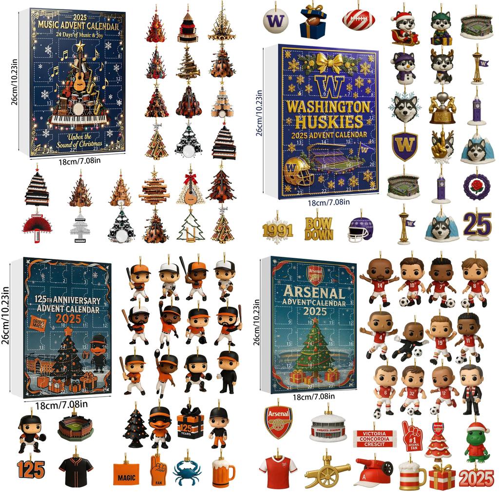 Арсенал Ливерпуль Футбол Акриловый Рождественский Блайнд Бокс Украшение на Елку с Мультяшными Персонажами для Праздничного Декора