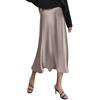 Women's High Waist Skirt Women's A-line Skirt Summer Solid Color Midi Skirt High Waist