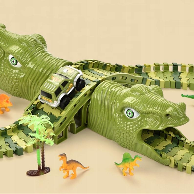 Large Race Track Dinosaur Building Blocks Dino T-Rex Track 140