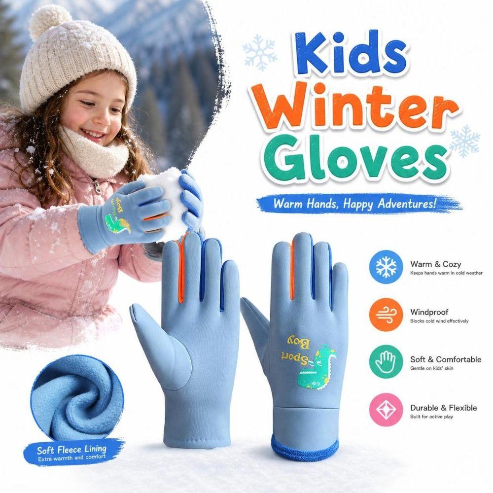 Touchscreen Finger Strips Children's Mittens Kids Cycling Gloves Winter Activities