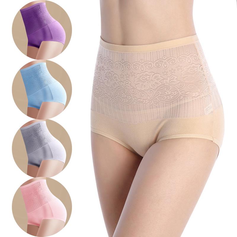 Женские однотонные хлопковые трусики, дышащее нижнее белье, нижнее белье с высокой талией, большие размеры, формирователь тела