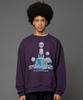 HOODHOOD Alien Universe Artwork Oversized Sweatshirt Deep Purple
