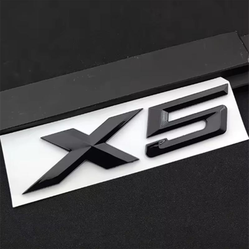 ABS Adhesive Matte Black Chrome Letter For Car Trunk BMW X5 Logo X5 Letters Stickers Emblem Badge E70 E53 F15 G05 Accessories yi2