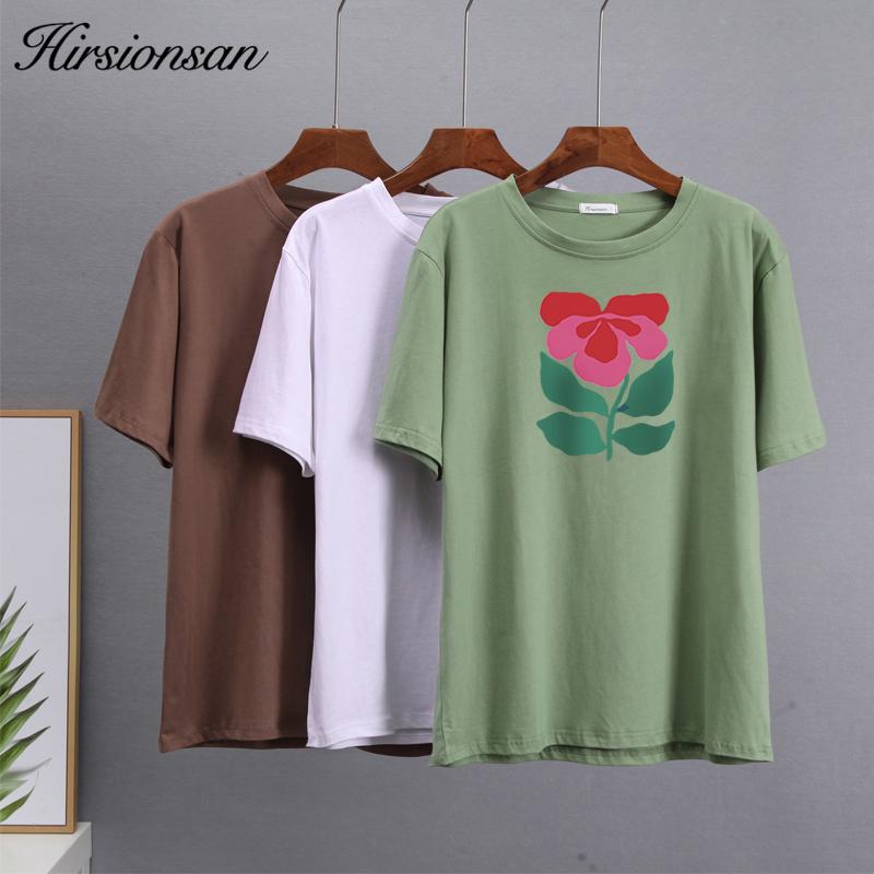 Hirsionsan Harajuku футболка с цветочным принтом женская летняя шикарная готическая одежда абстрактные футболки с рисованной графикой свободные хлопковые женские топы