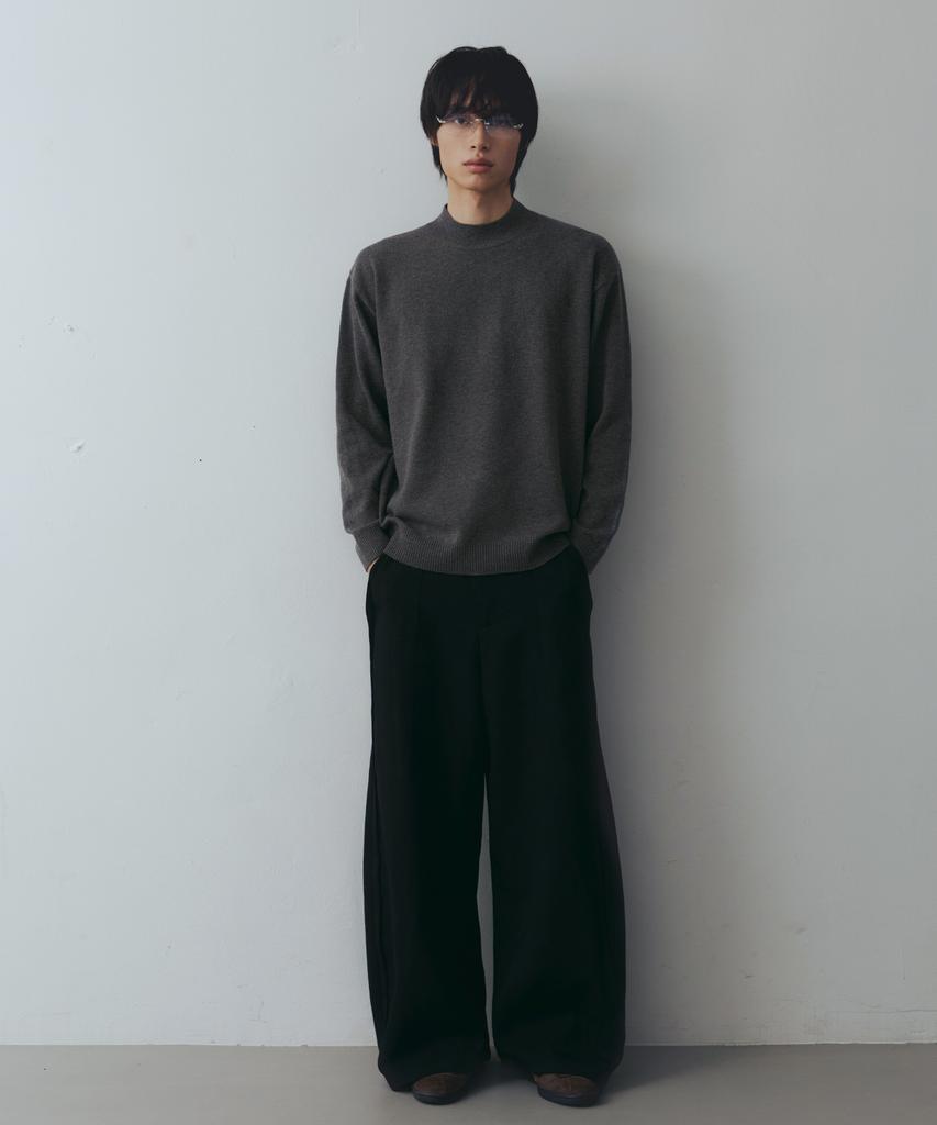 NODU Mock Neck Half Turtleneck Knit [Gray]