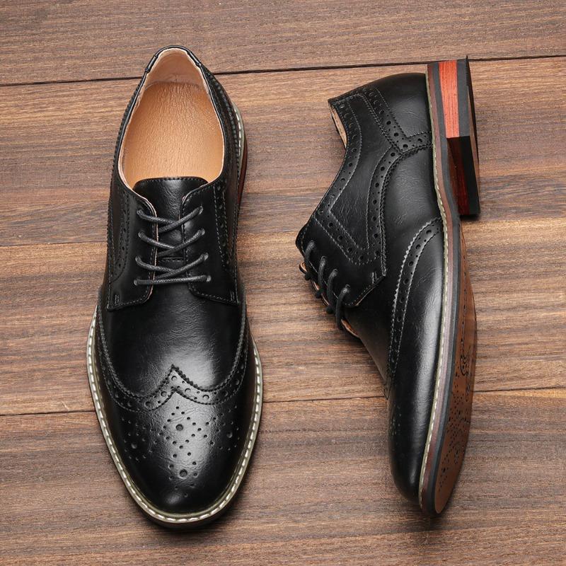 Модные Британские Классические Мужские Броги Деловые Мужские Туфли Ручной Работы Нарядные Кожаные Туфли Оксфорды Роскошные Социальные Мужские Туфли Большого Размера 39-50