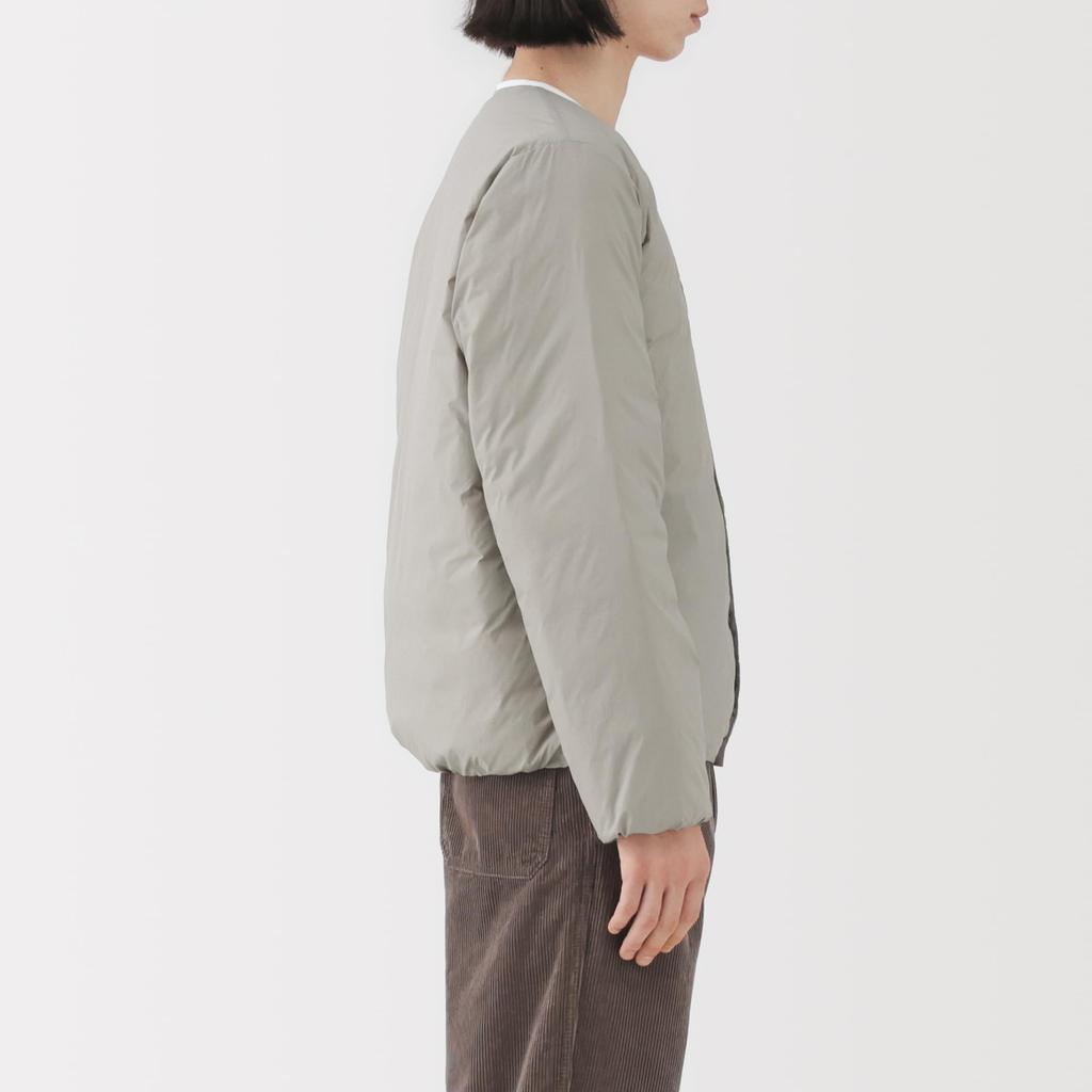 MUJI Легкий пуховик без воротника, компактно складывающийся, темно-серый, мужской, XL