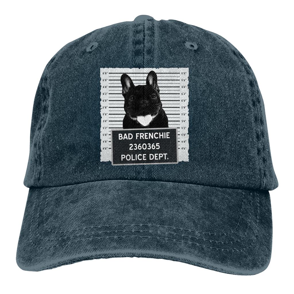 Промытая бейсболка унисекс Frenchie Mug Shot Trucker Snapback Кепки Папа Шляпа Французский бульдог Любитель собак Шапки для гольфа