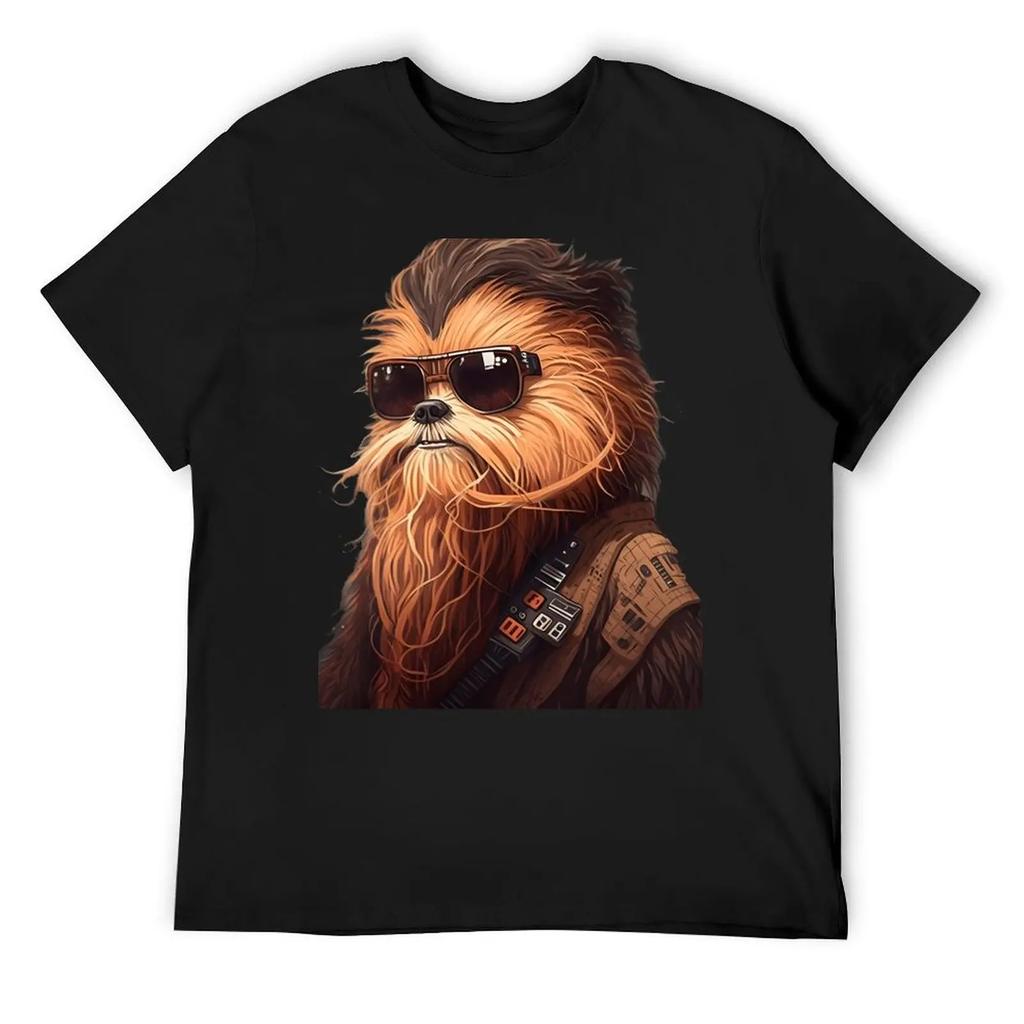 Wookie T-Shirt Graphic T Shirts Oversizeds Heavyweights Boys Animal Print Black T-Shirts For Men