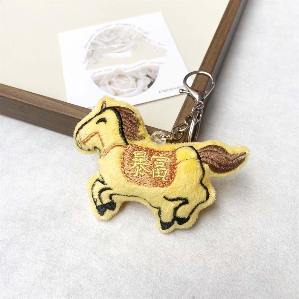 Embroidery Plush Horse Keychain Mascot Plush Horse Doll Pendant Zodiac Pony Figurine  Year of Horse