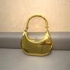 Crescent Dumplings Fashion Glossy Acrylic Heavy Industry Dinner Handbag Niche Metal Arm Women'S Bag