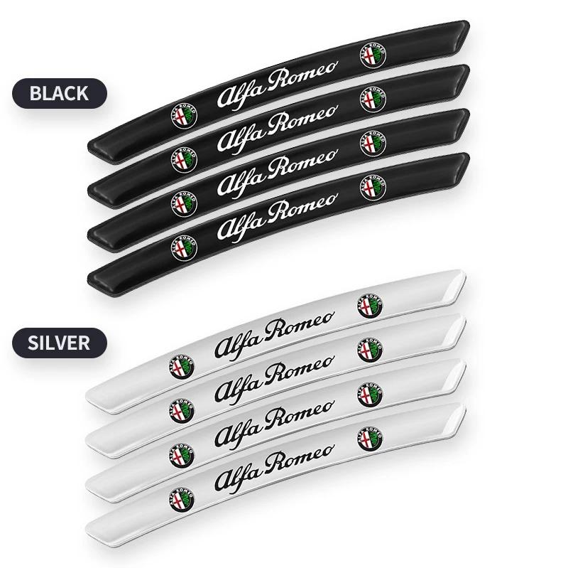 Car Styling 4Pcs Aluminum Wheel Rim Sticker Decal For Alfa Romeo Giulia Stelvio Giulietta 156 159 147 Mito Tonale Brera Disco zq6