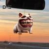Bulldog Pendant Car Rearview Mirror Ornament with Lanyard Easy To Hang Cute Dog Shaped Christmas Hanging Decoration