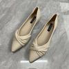 Version Pointed Single Shoes Women's Summer New Spring and Summer Temperament Flat Bottom Nude Shoes Light Mouth Soft Sole
