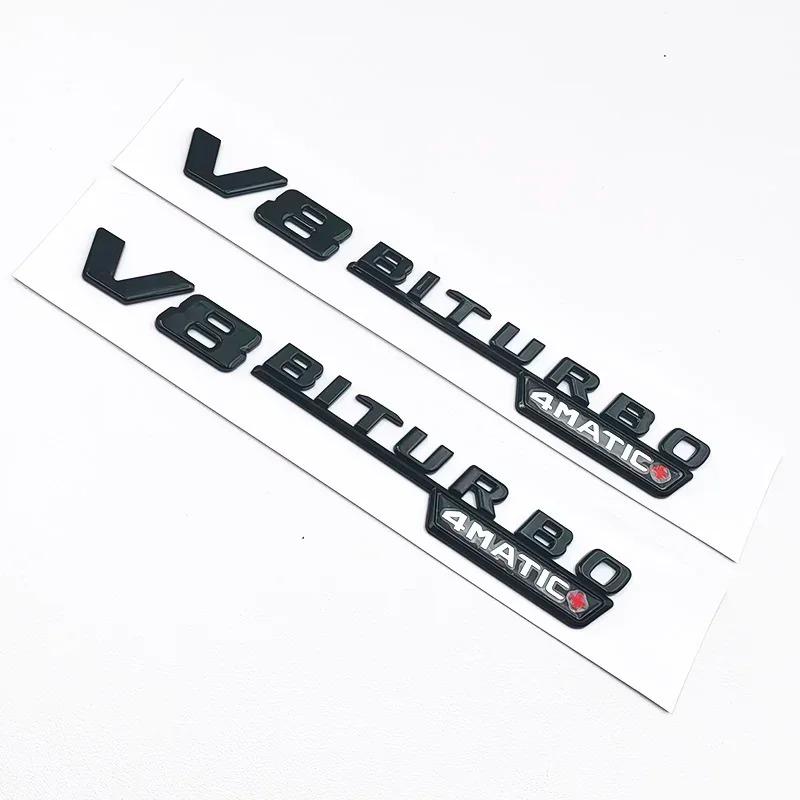 CQQ1 3D ABS Black GLC63S Logo Letters V8 BITURBO 4MATIC Badge Car Rear Star Sticker Trunk AMG Emblem For Mercedes Benz GLC AMG X253