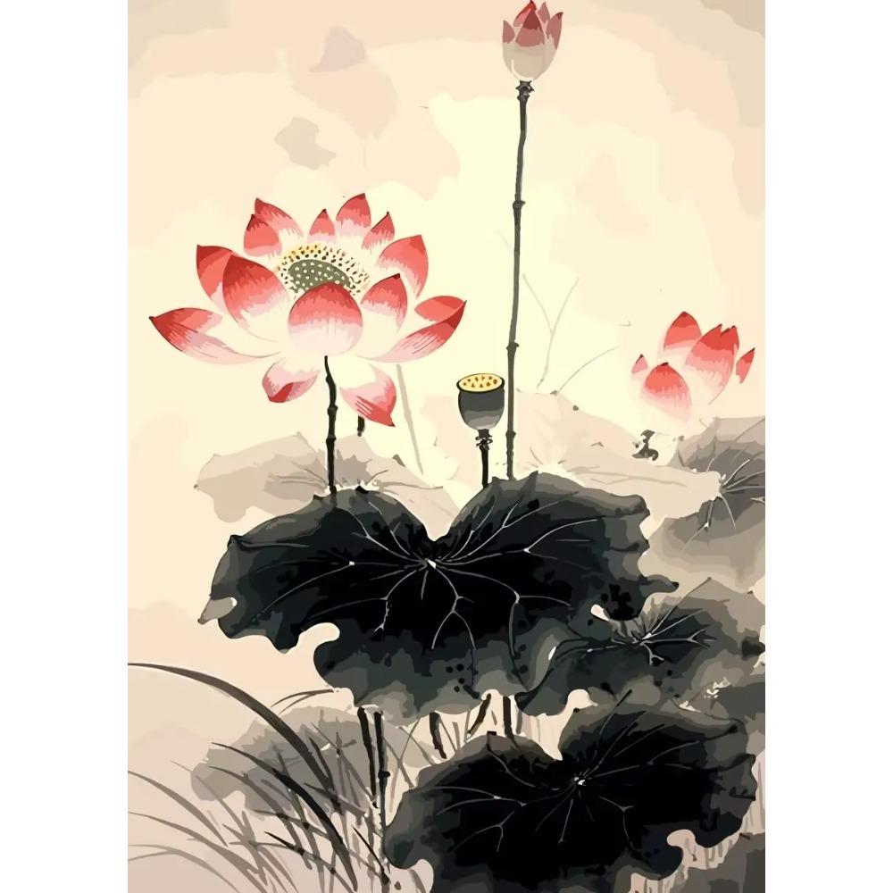 Traditonal Chinese Style Lotus Flower Lotus Leaf Posters Canvas and Prints Wall Art Picture For Living Room Home Dec