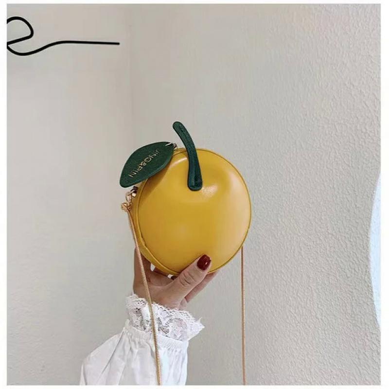 Sweet Circular Bags for Women New Trendy Creative Cherry Chain Crossbody Bag Small Handbags PU Leather Ladies Shoulder Purse