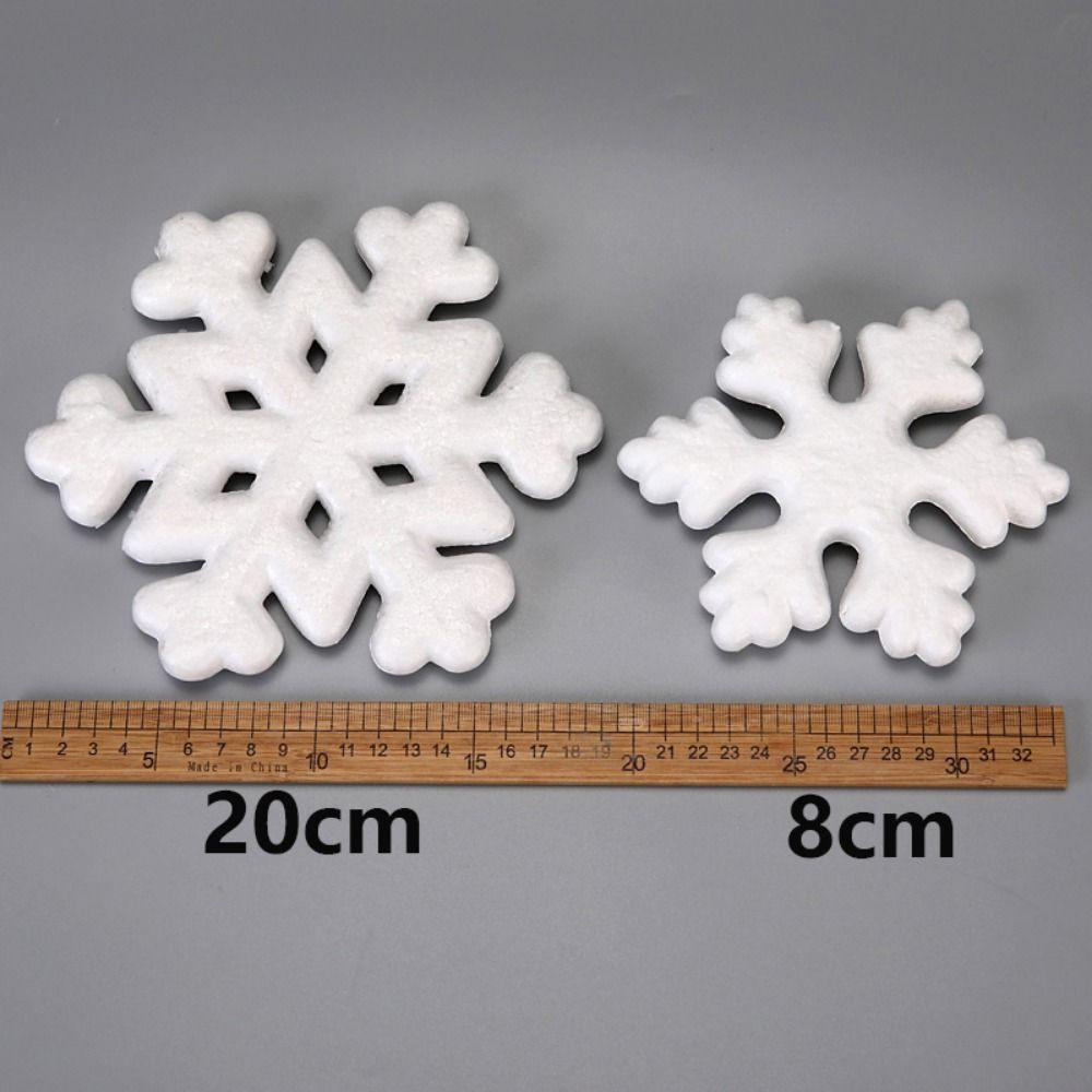 5/10pcs/Pack Foam White Snowflakes Plastic Xmas Tree Pendants For Christmas Party Decor