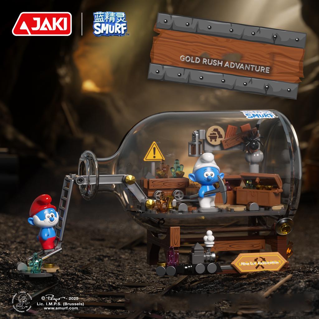 Смурфики Дрейфующая бутылка Конструктор Выращивание грибов Сад Лес Фруктовый напиток Дом Модель Кирпичики Детские игрушки сделай сам Праздничный подарок