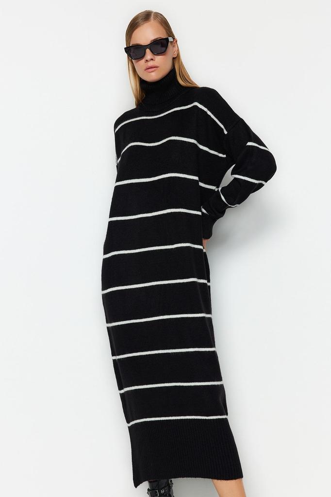 Женское стильное платье в каменную полоску, широкое трикотажное платье макси