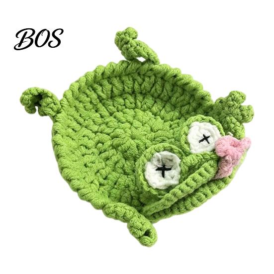 Scratch Resistant Coaster Handmade Crochet Squirrel Coaster, Funny Frog Duck Stress Relief Cup Mat, Cute Animal Drink for Desk Fun Kitchen Accessories