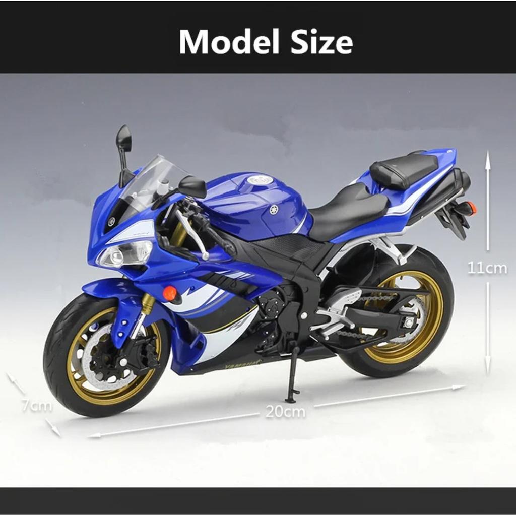 Welly 1/10 YAMAHA YZF-R1 Модель гоночного мотоцикла из сплава Металлические литые модели Спортивные мотоциклы Высокая симуляция Детская игрушка Подарок