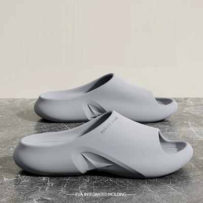 Простые однотонные шлепанцы, повседневные туфли с открытым носком и мягкой подошвой, удобные шлепанцы для ванной комнаты