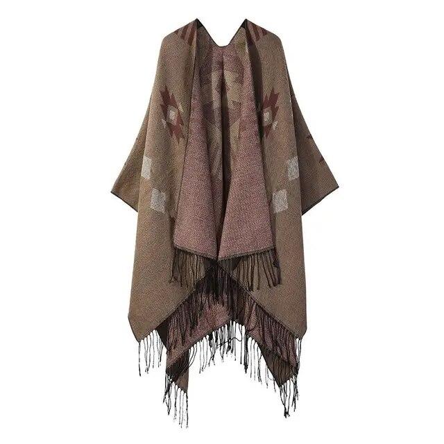 Зимняя мода пончо женские накидки шарф имитация кашемира женские шарфы теплые шали обертывания женские пончо Bufanda Mujer Foulard