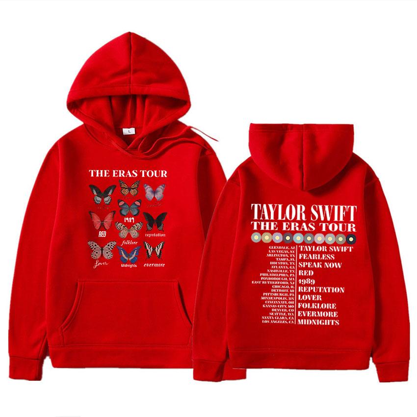 2023 Ретро Taylor The Eras Tour Толстовка с принтом бабочки Хип-хоп Уличная толстовка с капюшоном унисекс Женская модная толстовка с капюшоном для унисекс