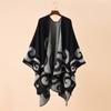 Ethnic Bohemian Geometric Shape Plus Size Imitation Cashmere Split Shawl Cloak Infinity Scarf Designer Scarf Women Luxury