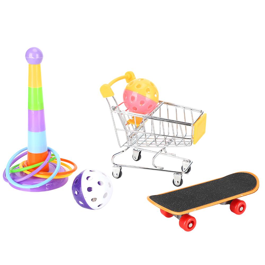 4 шт./набор игрушек-пазлов для попугаев, колокольчик, мяч, тележка, скейтборд, круг, набор для обучения попугаев стоя