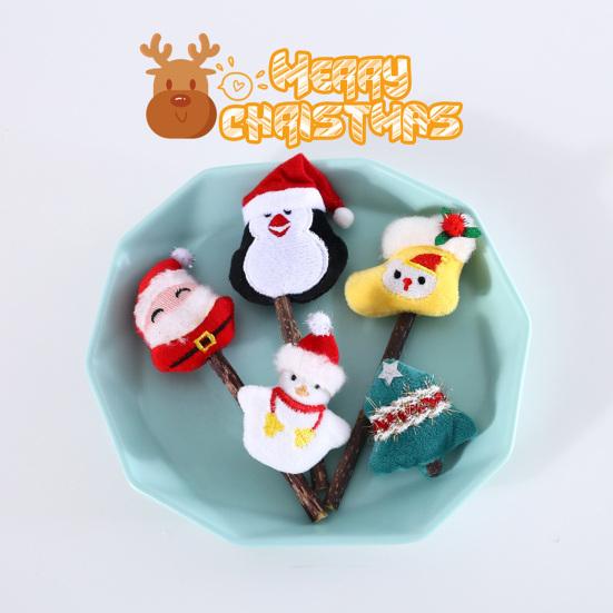 5 шт., жевательная игрушка для кошек, милая снежная кукла Санта-Клауса, пингвин, счастливая сумка для чистки зубов