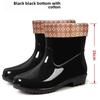 Short Tube Women's Rain Shoes Waterproof Anti Slip Wear-resistant Kitchen Rain Boots Rubber Shoes for Women In Rainy Season