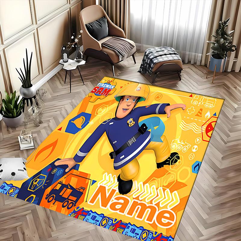 Custom personalization Fireman Sam Area Rug - Perfect For Kitchen, Bathroom,Laundry Room Decor Large Size Available,Gift All Seasons