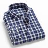 Men's Plaid Shirt - Pure Cotton Flannel Long-Sleeved Button Collar Warm Casual Shirt