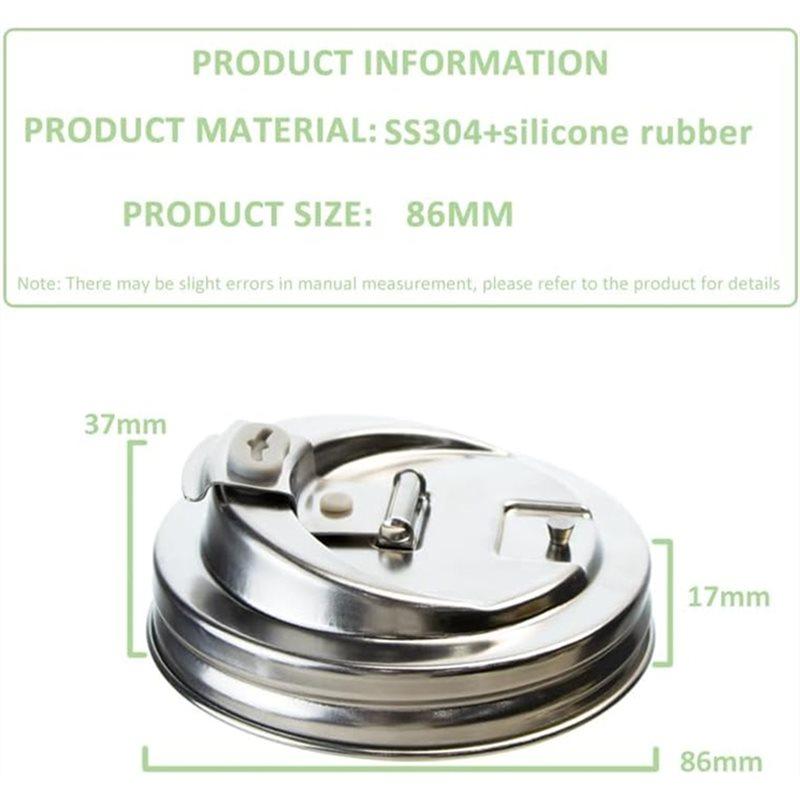 Fresh Stainless Steel 2PCS Mason Jar Drinking Lids, Wide Mouth Sip Lid, Anti-Cracking Leak-Proof Seal Flip Cap