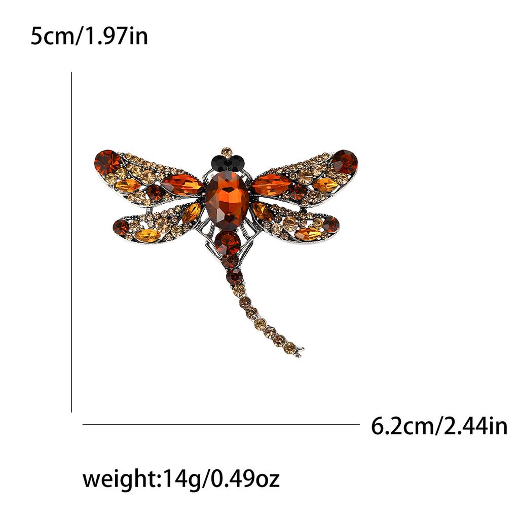 Rhinestone Dragonfly Brooches for Women Unisex Glass Insect Pins Banquet Party Backpack Gifts Jewelry Accessories