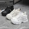 Thick-soled Heightening Breathable Little White Shoes Women 2024 New Breathable Autumn Leather Dad Shoes Popular Versatile Sports Shoes