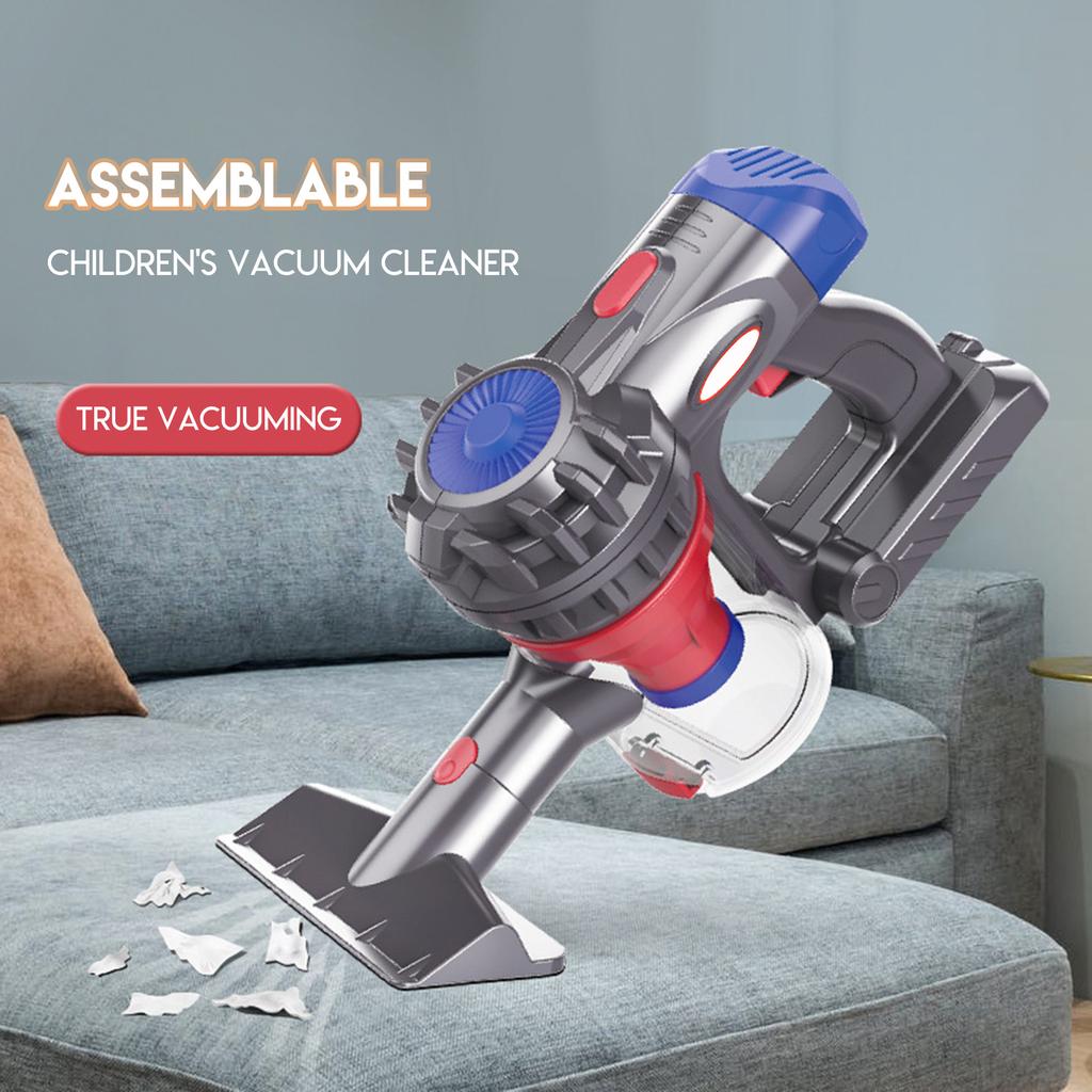 Vacuum Toy Set Easy To Assemble Safe Fun Simulation Electric Vacuum Cleaner Toy For Kids