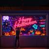 Large Spooky Holiday Banner Halloween Garage Door Banner, Pumpkin Ghost Spider Web Patterns Yard Flag Reusable Fabric Mural for Party Background,