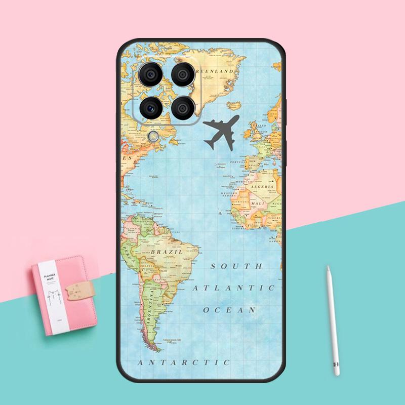Карта мира Путешествия Для Samsung Galaxy M12 M16 M34 M11 M35 M21 M06 M33 M13 M53 M31 M55 M15 M14 M54 M32 M52 Чехол