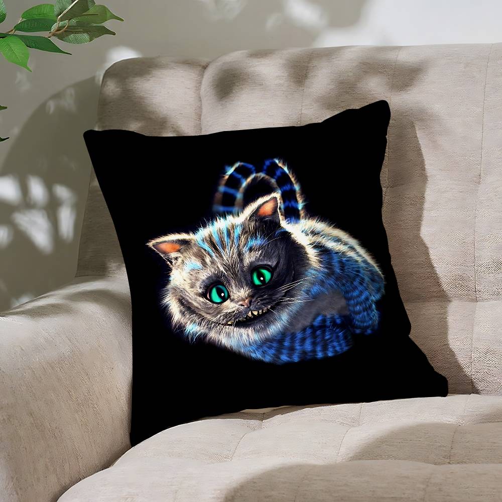 Anime Ccheshire Cat Customizable Square Pillowcases Stylish And Soft Perfect For Beds Cars And Sofas