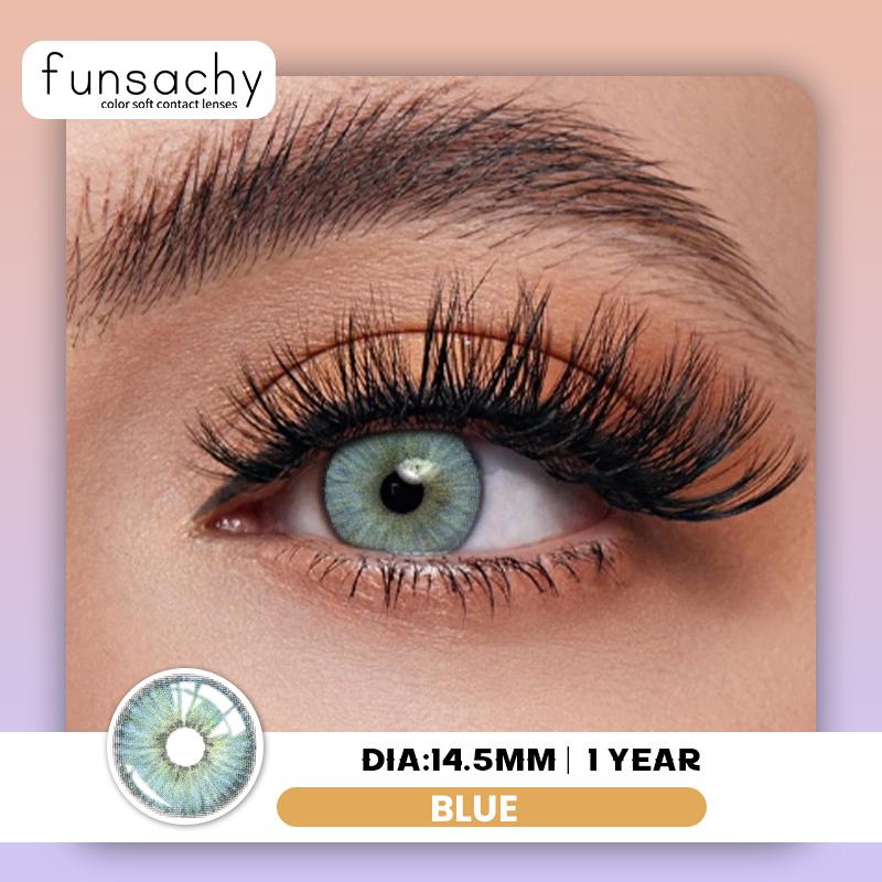 FUNSACHY 1 Pair Natural Blue Contact Lenses for Eyes Korean Fashion Color Eye Contacts Cosmetics Eye Makeup High Quality Lenses