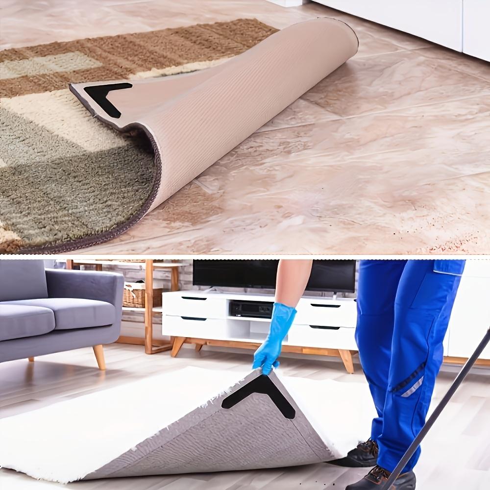 16 Pcs Washable Reusable PU Double Sided Carpet Grippers for Hardwood Floors, Keep Carpet Edges Flat, Prevent Curling