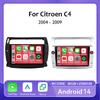 Android 14 Car Radio For Citroen C4 C-Triomphe Quatre 2004 - 2014 Multimedia Video Player GPS Carplay Auto Stereo Head Unit